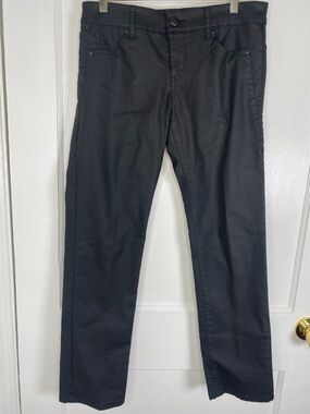 Emporio Armani Nee Mischa Men's Black Straight Coated Jeans